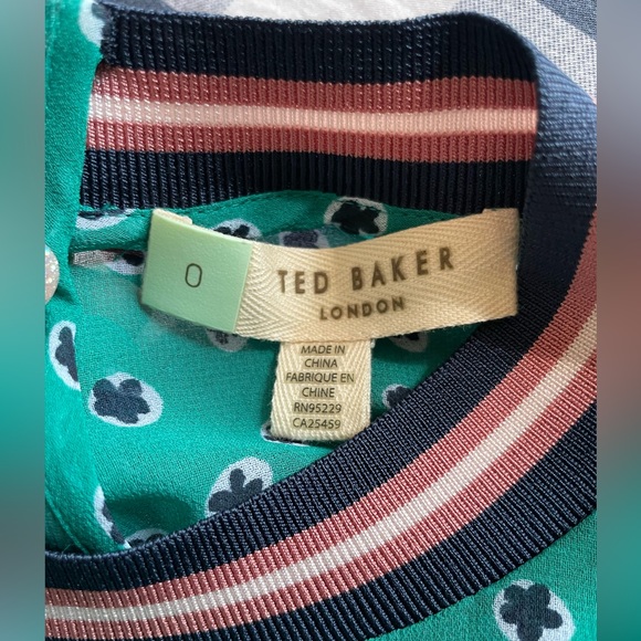 NWOT Ted Baker Sibella Green Dot Dress / size 0 - Picture 7 of 7